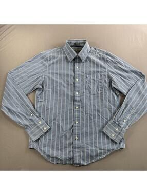 Abercrombie Fitch Shirt Large Muscle Fit Striped Seersucker Longsleeve Shirt